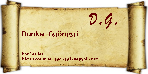 Dunka Gyöngyi névjegykártya
